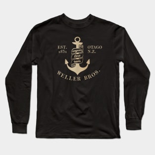 Weller Bros: Wellerman sea shanty logo (parchment look) Long Sleeve T-Shirt